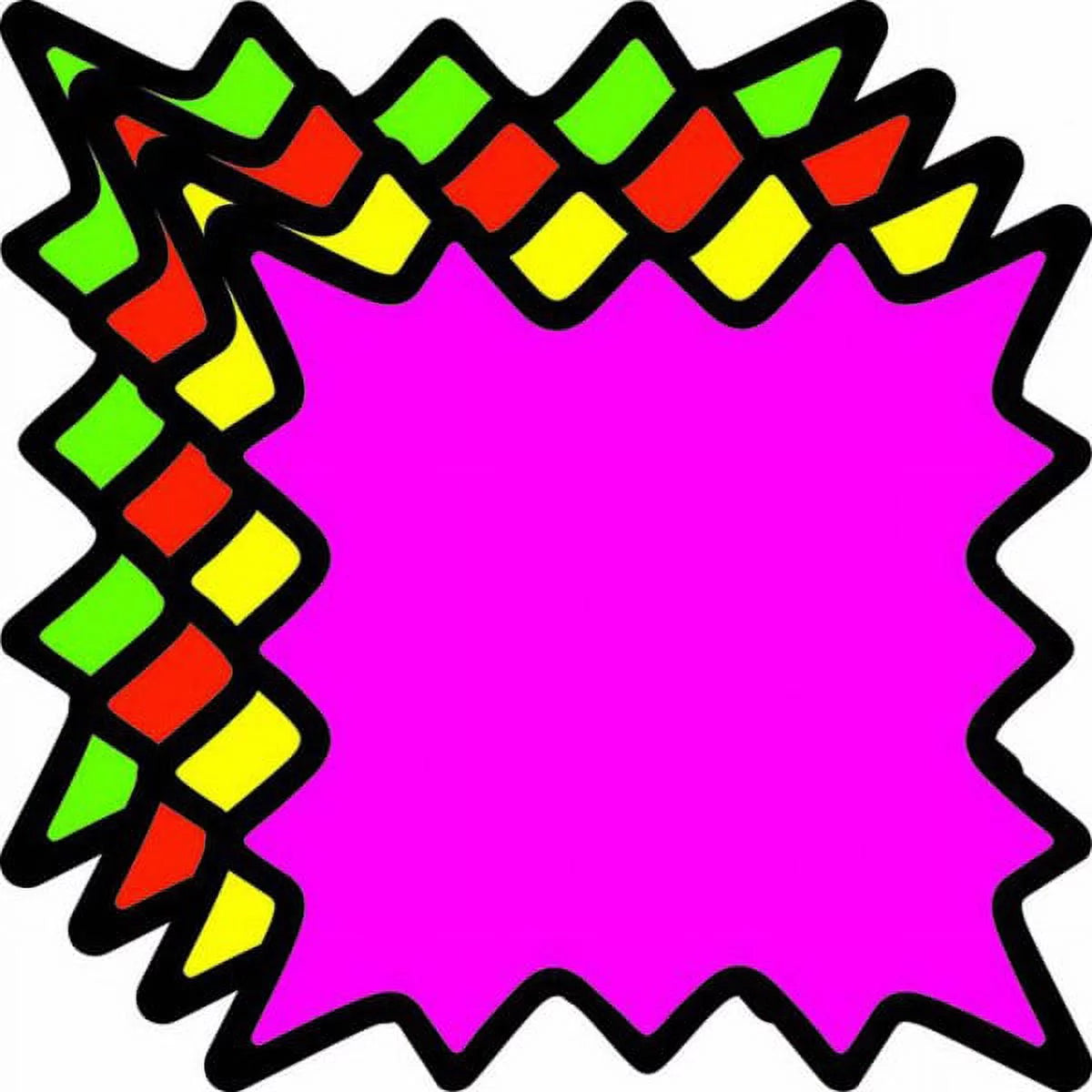 8" x 8" Square Die Cut Star Burst Neon Signs, 100 Pack R282