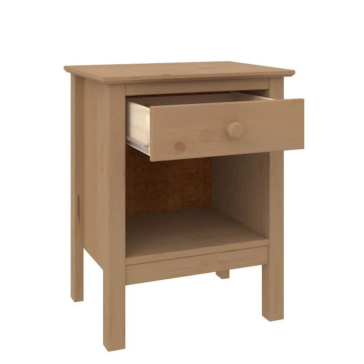 Solid Wood Nightstand with Drawer N836