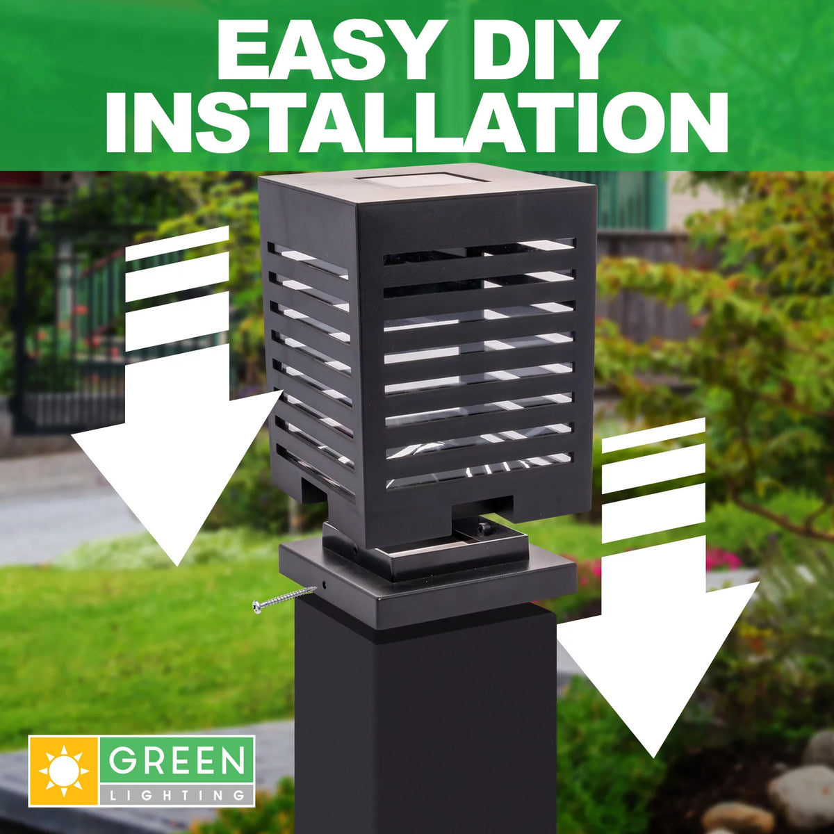 12 Pack Solar Powered LED Post Cap Light Black H457