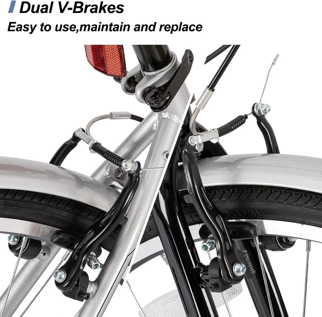 700C Hybrid Bike Step-Over Step-Through Frame 7speeds Cruiser Bicycle L860