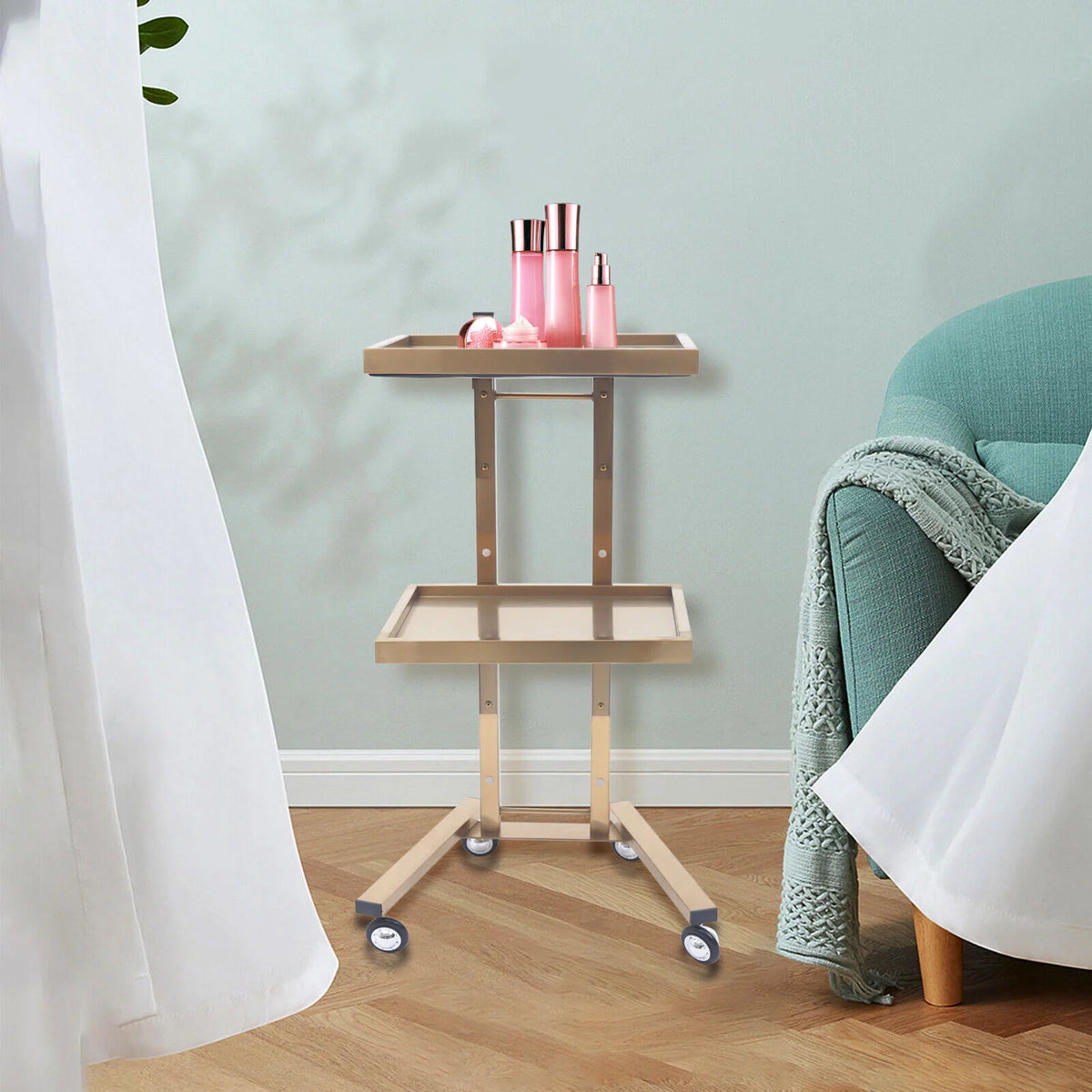 2 Tier Rolling Cart Beauty Salon Stand O81085