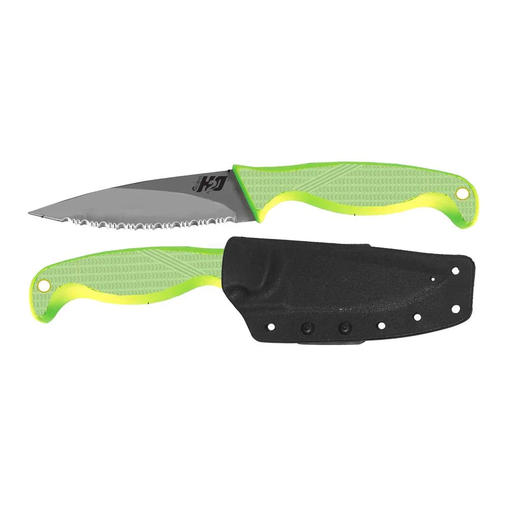 Green Serrated Steel Fishing Knife L435111