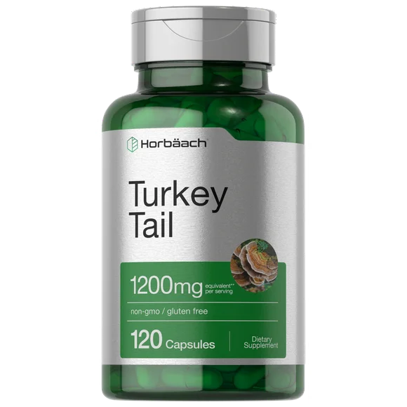 Turkey Tail Mushroom Capsules 1200mg 120 Count Z62874