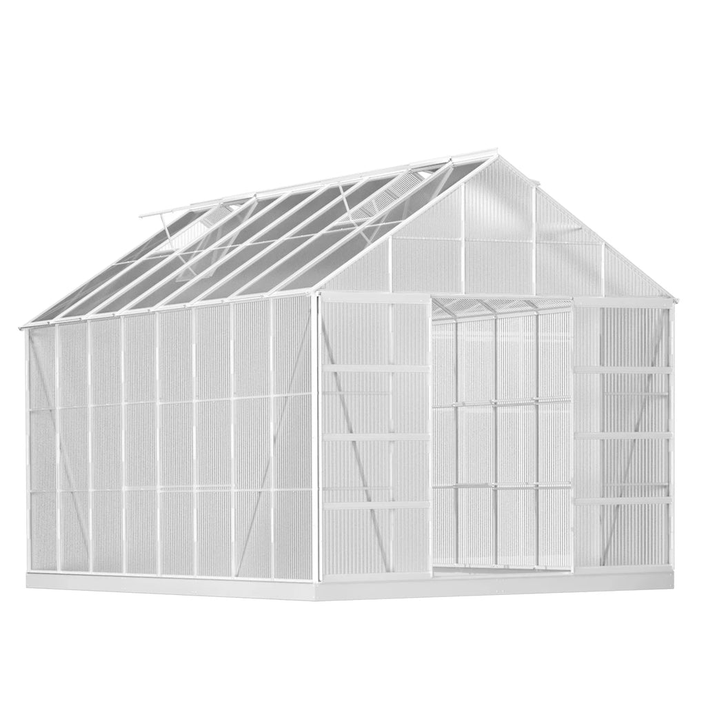 10' x 16' Walk-in Polycarbonate Greenhouse with Adjustable Roof Vent T3824