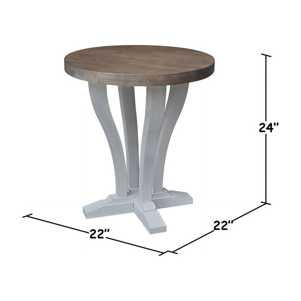 Solid Wood Round End Table W88464
