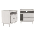 White 2 Drawer Solid Wood Night Stand 2PK K527477