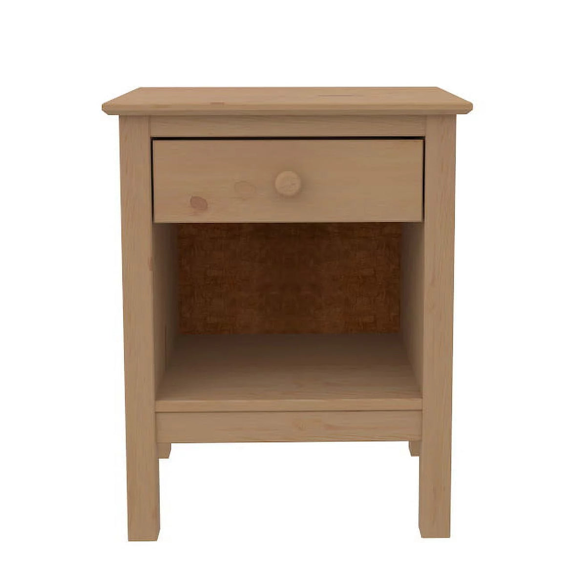 Solid Wood Nightstand with Drawer N836