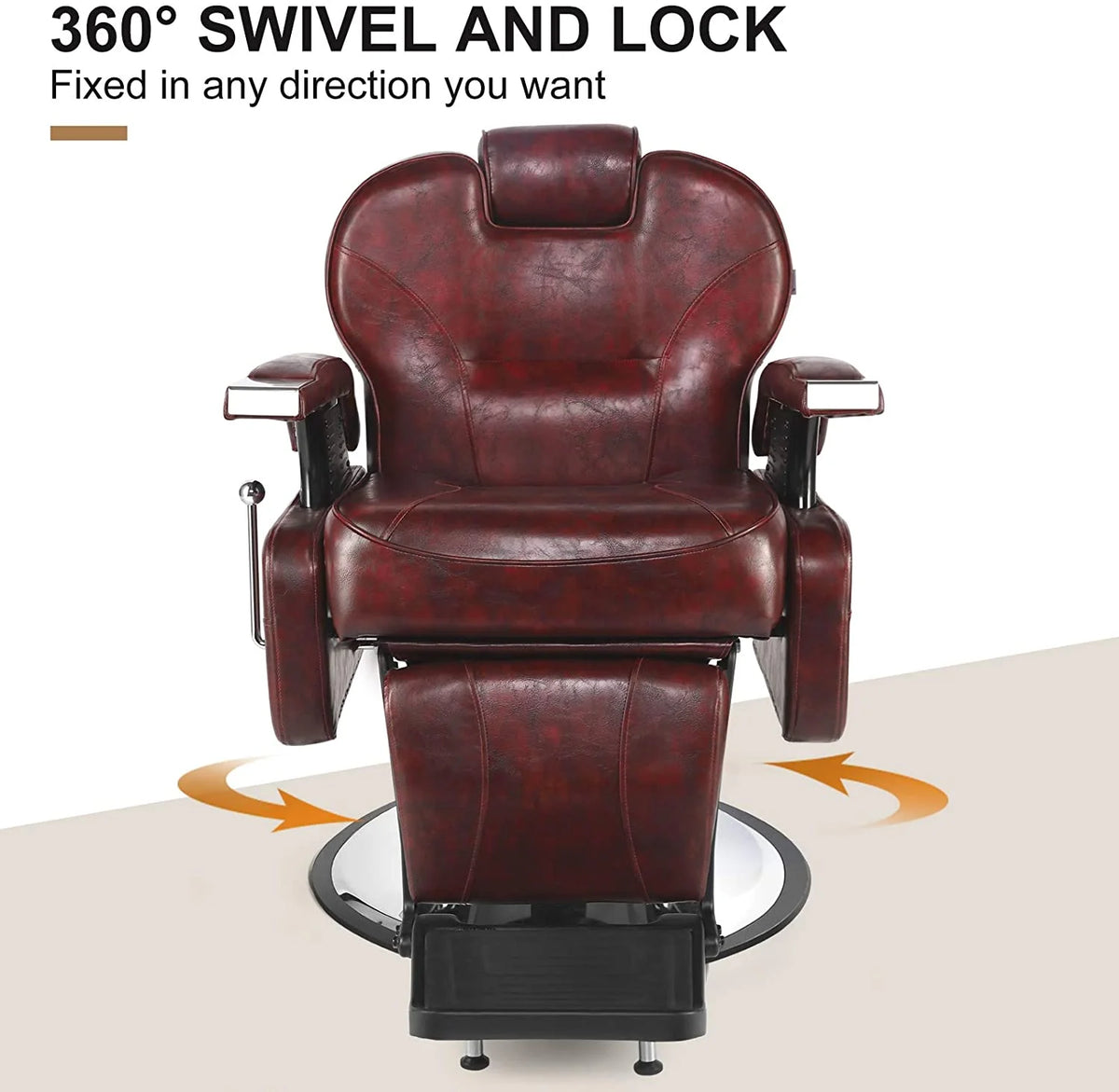 Hydraulic Red Recliner Barber Chair L789439