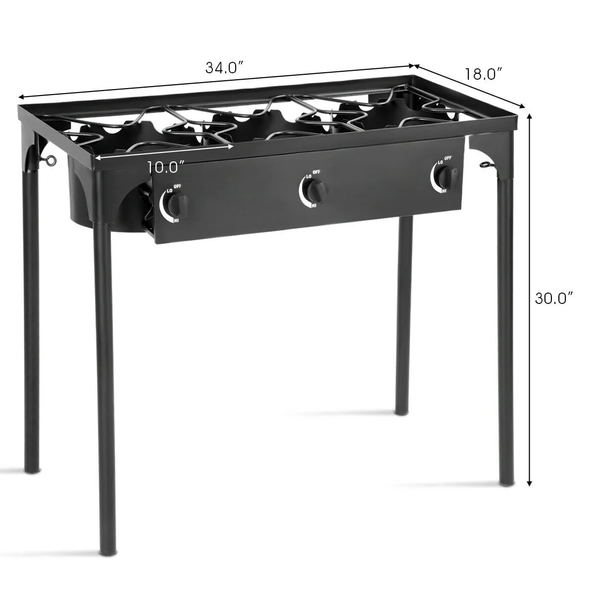 Portable Propane 3 Burner Gas Cooker Outdoor Camp Stove K239