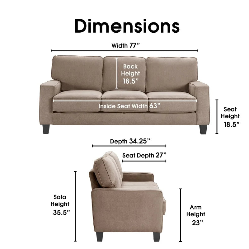 Soft Tan Fabric Sofa with Storage O2848