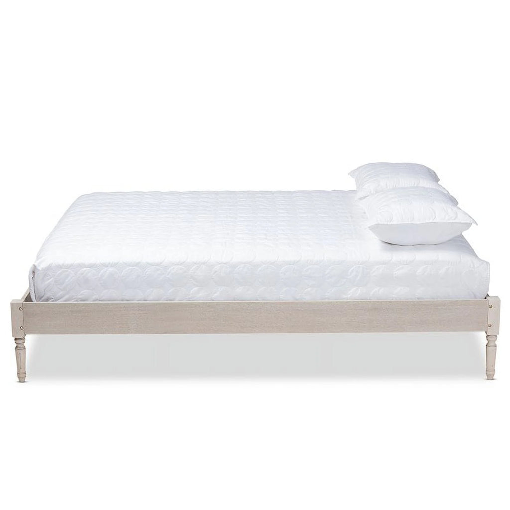 Mid-Century Wood Platform King Bed Q7883