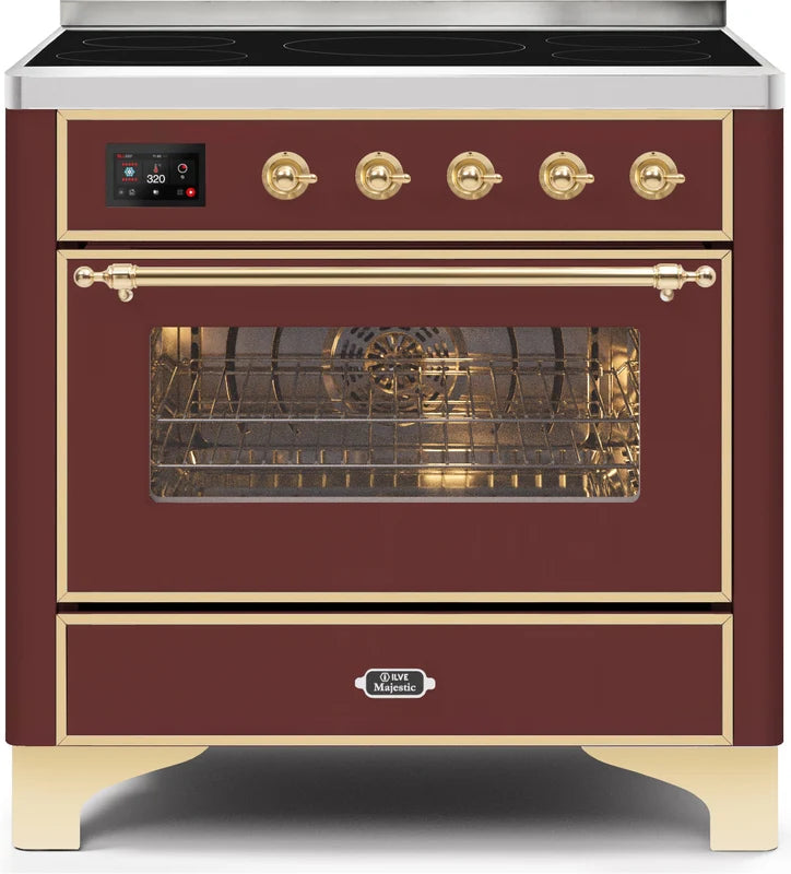 Burgundy Induction Range with Electric Oven M691195
