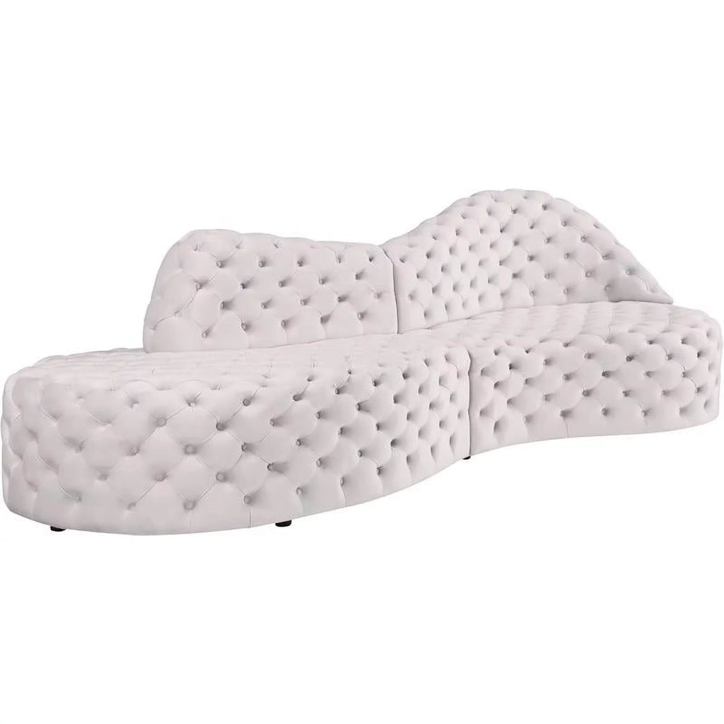 Cream Velvet 2pc. Sectional T425506