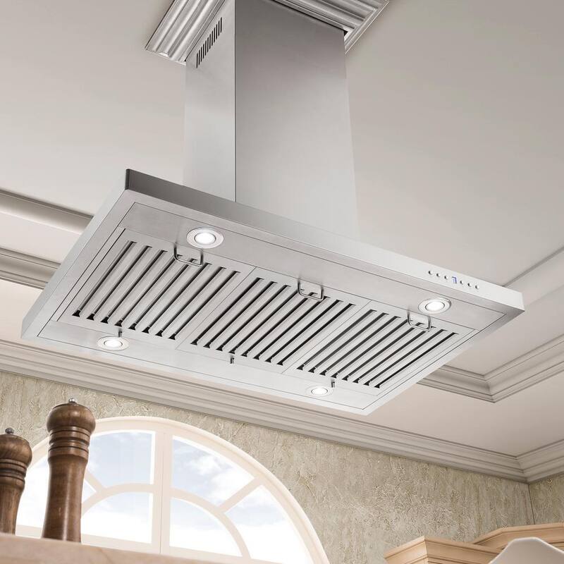 48 in. 400 CFM Convertible Island Mount Range Hood in Stainless Steel S4882