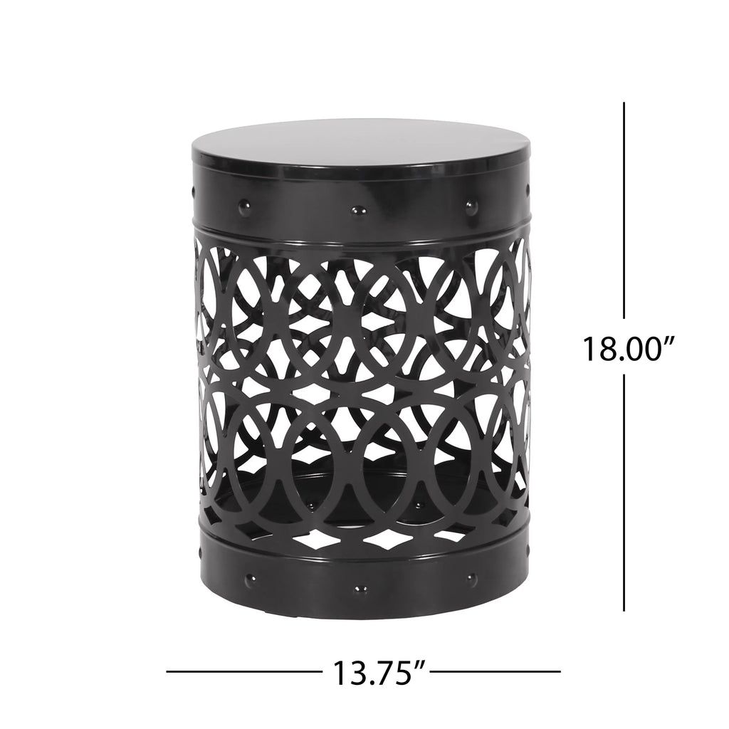 Black 18 inch Metal Side Table P695116