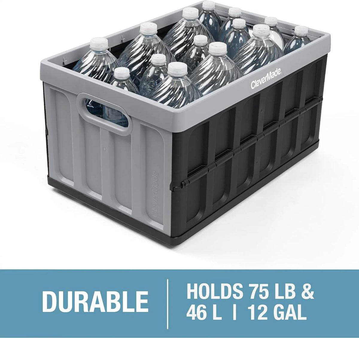 Collapsible Stackable Storage Bin 12 Gal 3 Pack D76628