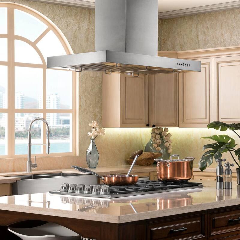 48 in. 400 CFM Convertible Island Mount Range Hood in Stainless Steel S4882