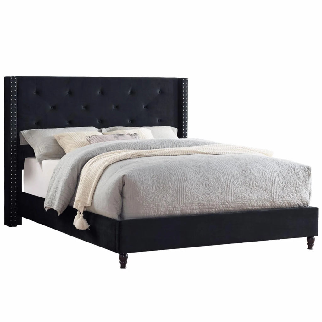 Tufted Wingback Platform Bed V2370