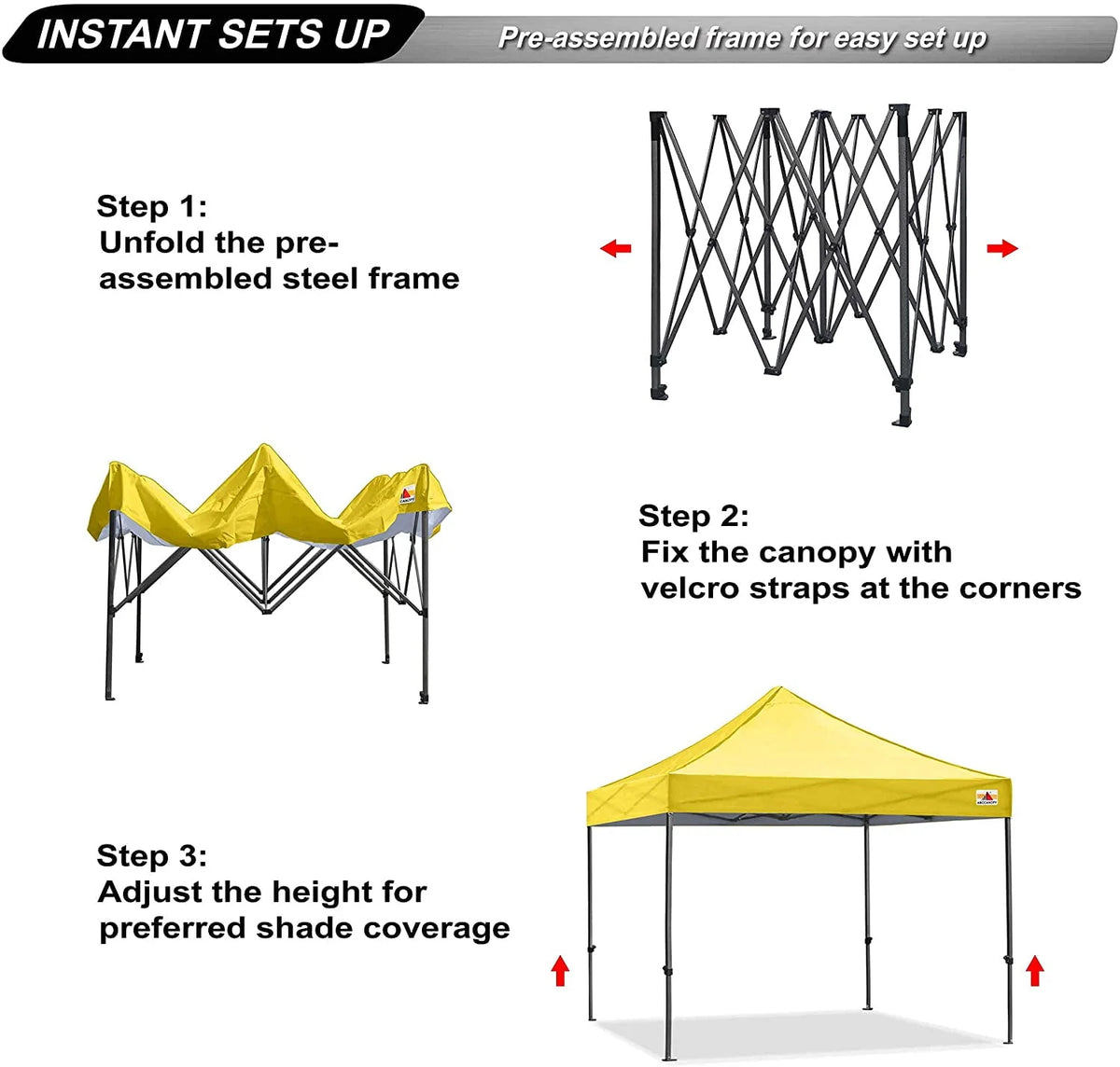 10 ft x 10 ft White Metal Pop-Up Canopy Tent with Walls Q561