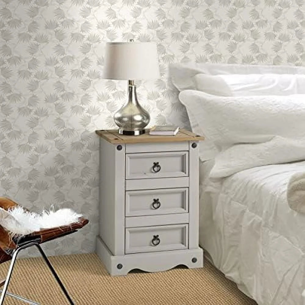 Grey 3 Drawer Wooden Floor Cabinet E631