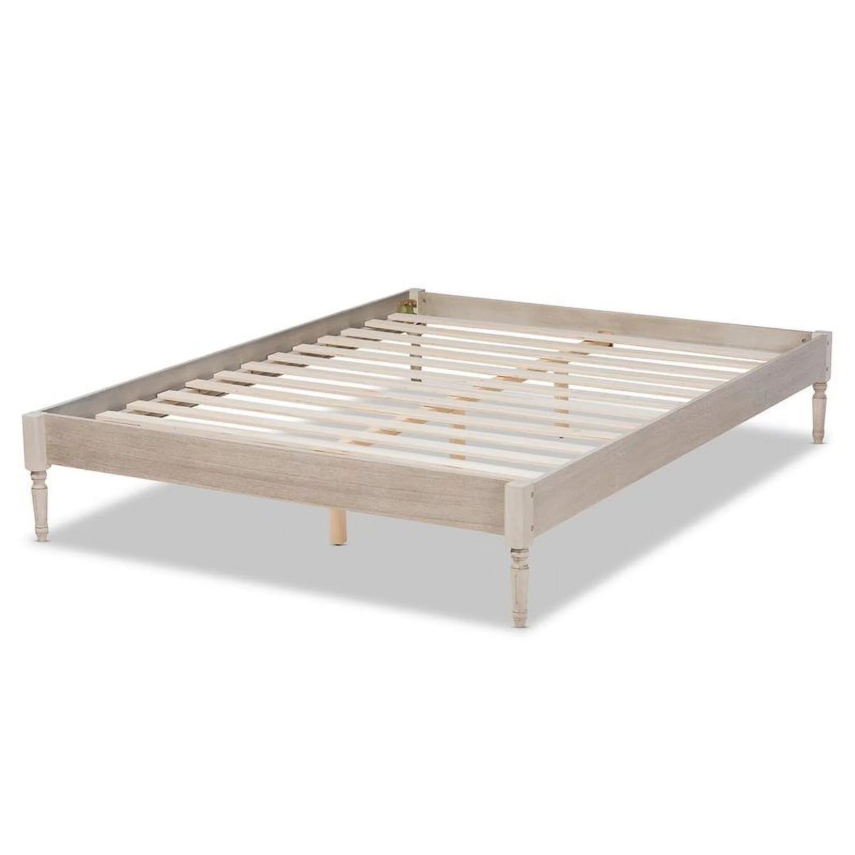 Mid-Century Wood Platform King Bed Q7883
