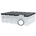 24 Pack 4 oz Clear Glass Jar with Black Plastic Cap Y962767