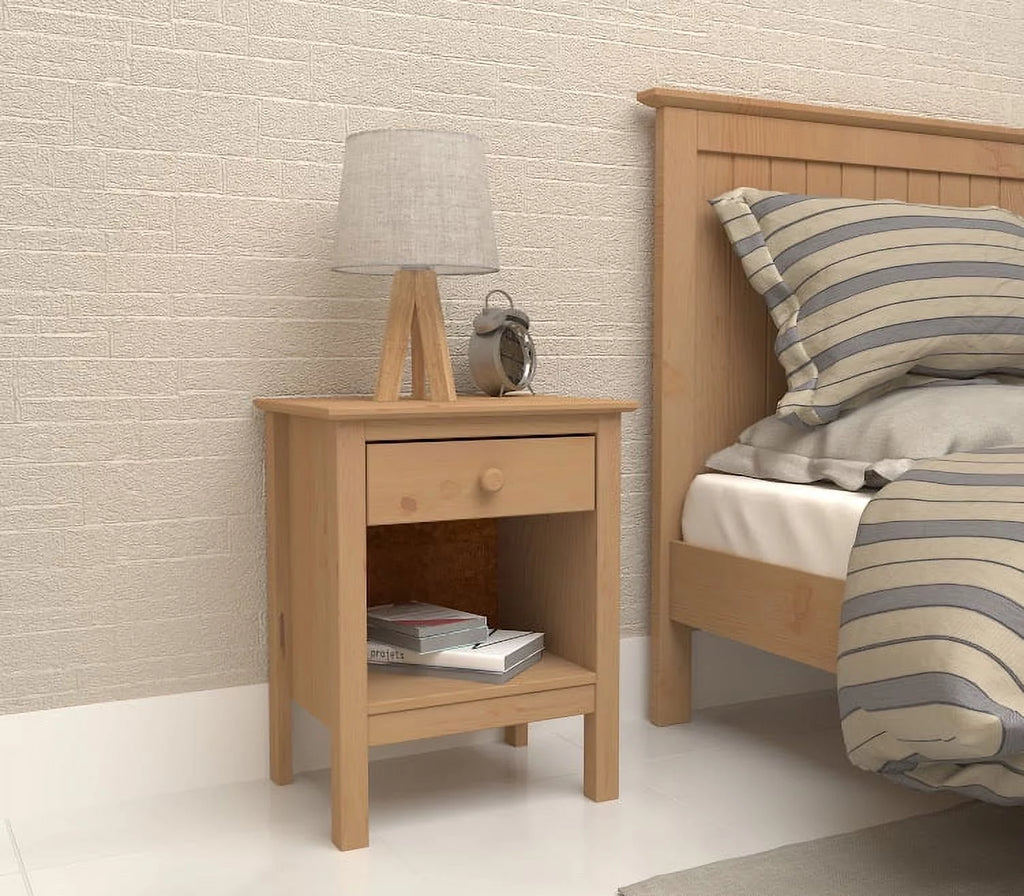 Solid Wood Nightstand with Drawer N836